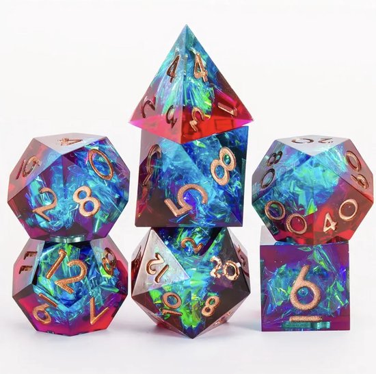 Handmade sharp edge red blue