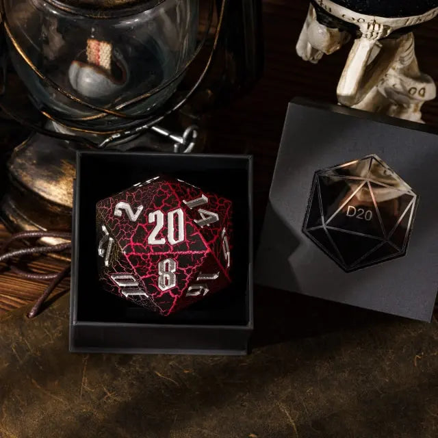 55mm D20 dice Red and yellow