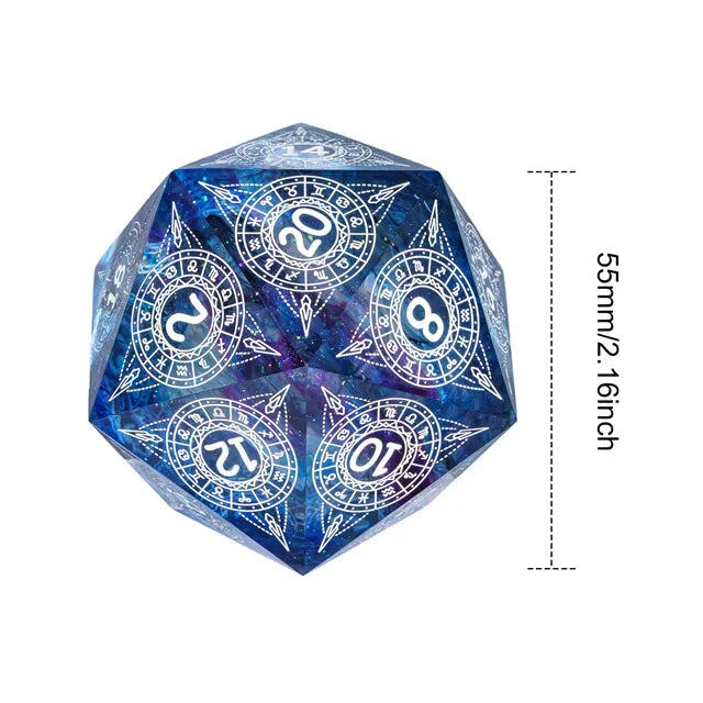 Galaxy Twelve Constellations 55mm D20 dice