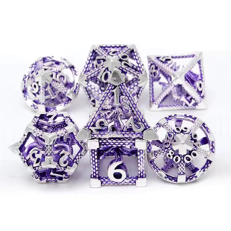 Hollow Octopus metal dice set color