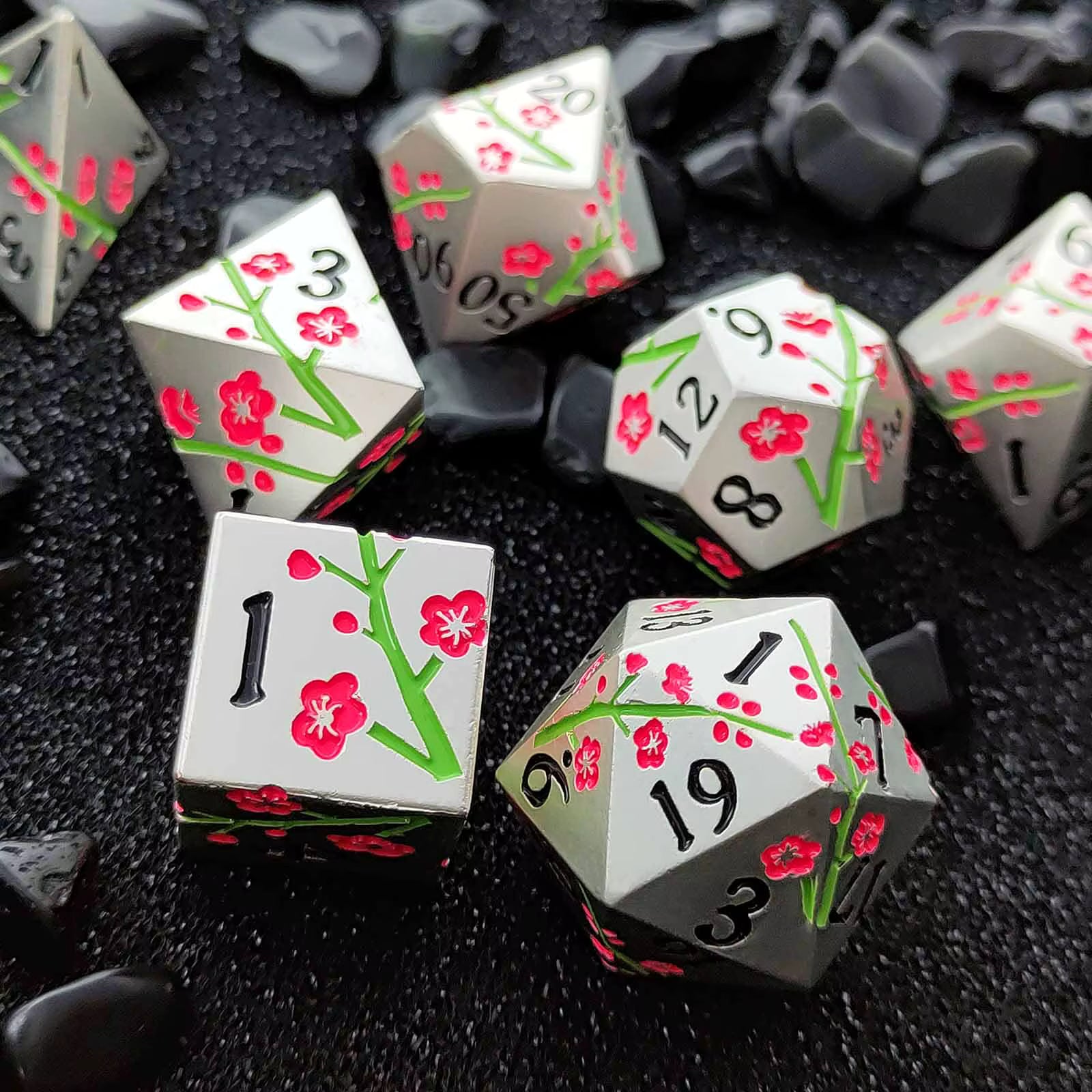 Metal dice set Flower