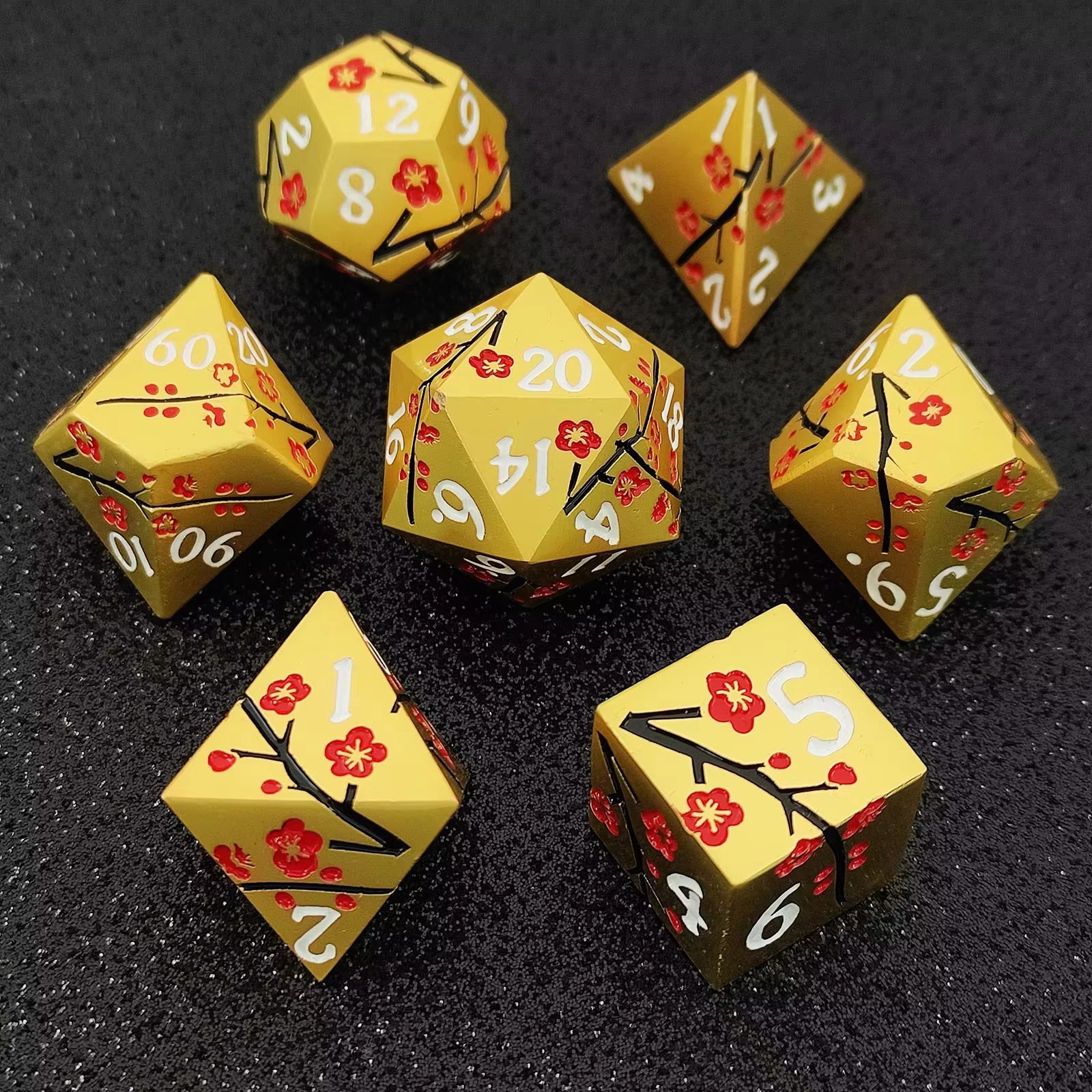 Metal dice set Flower