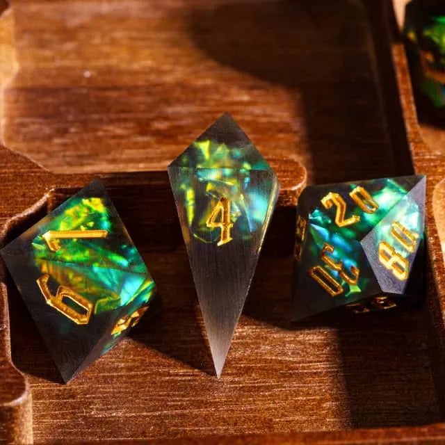 Handmade Frosted Dice Groen
