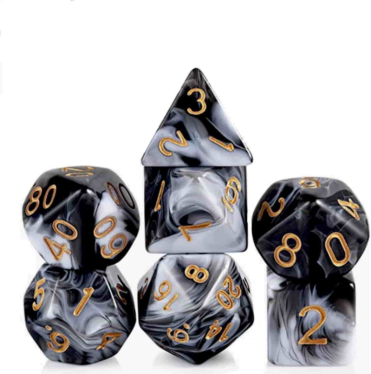 Polydice set Marmer