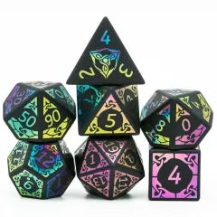 Colorful Obsidian gemstone dice