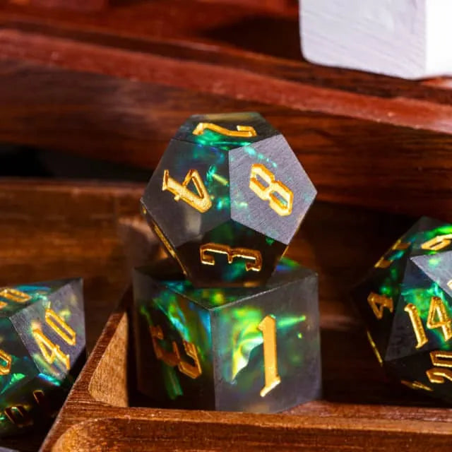 Handmade Frosted Dice Groen