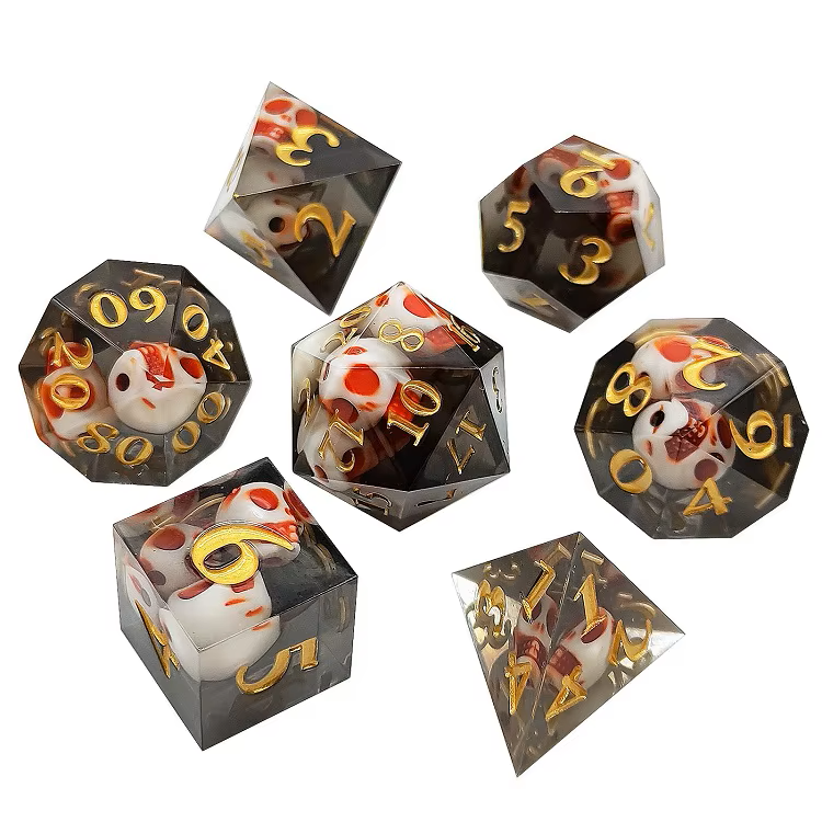 Handmade sharp edge dice Skull