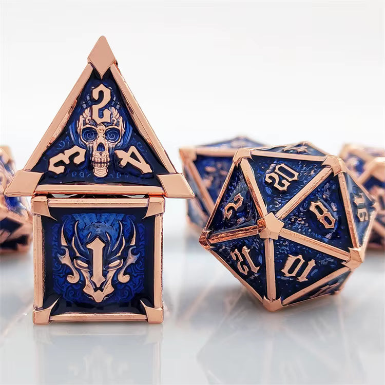 Metal dice set Demon skull