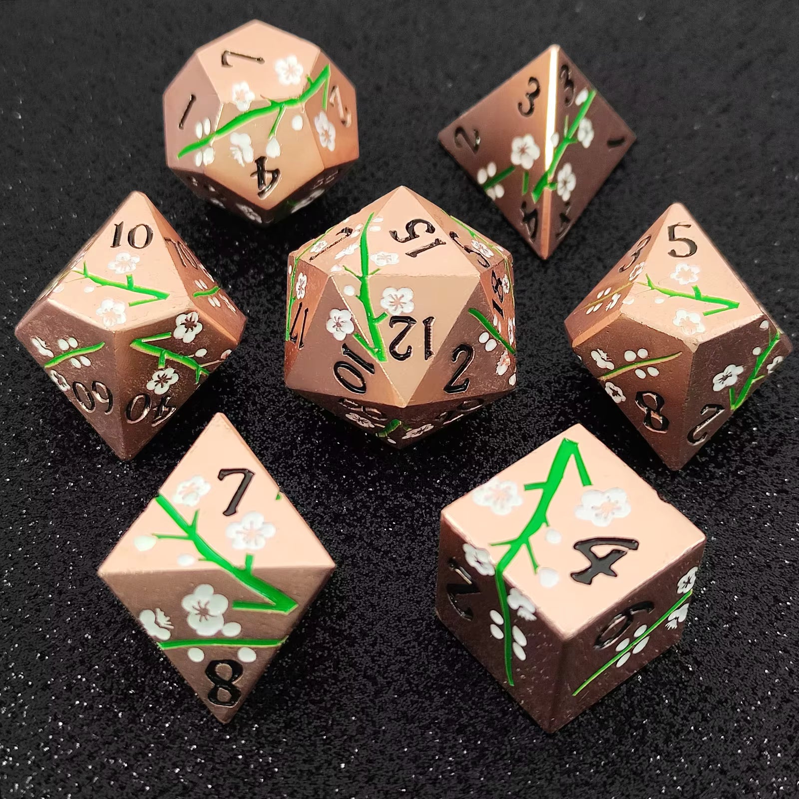 Metal dice set Flower
