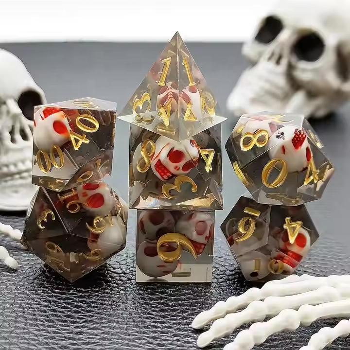 Handmade sharp edge dice Skull