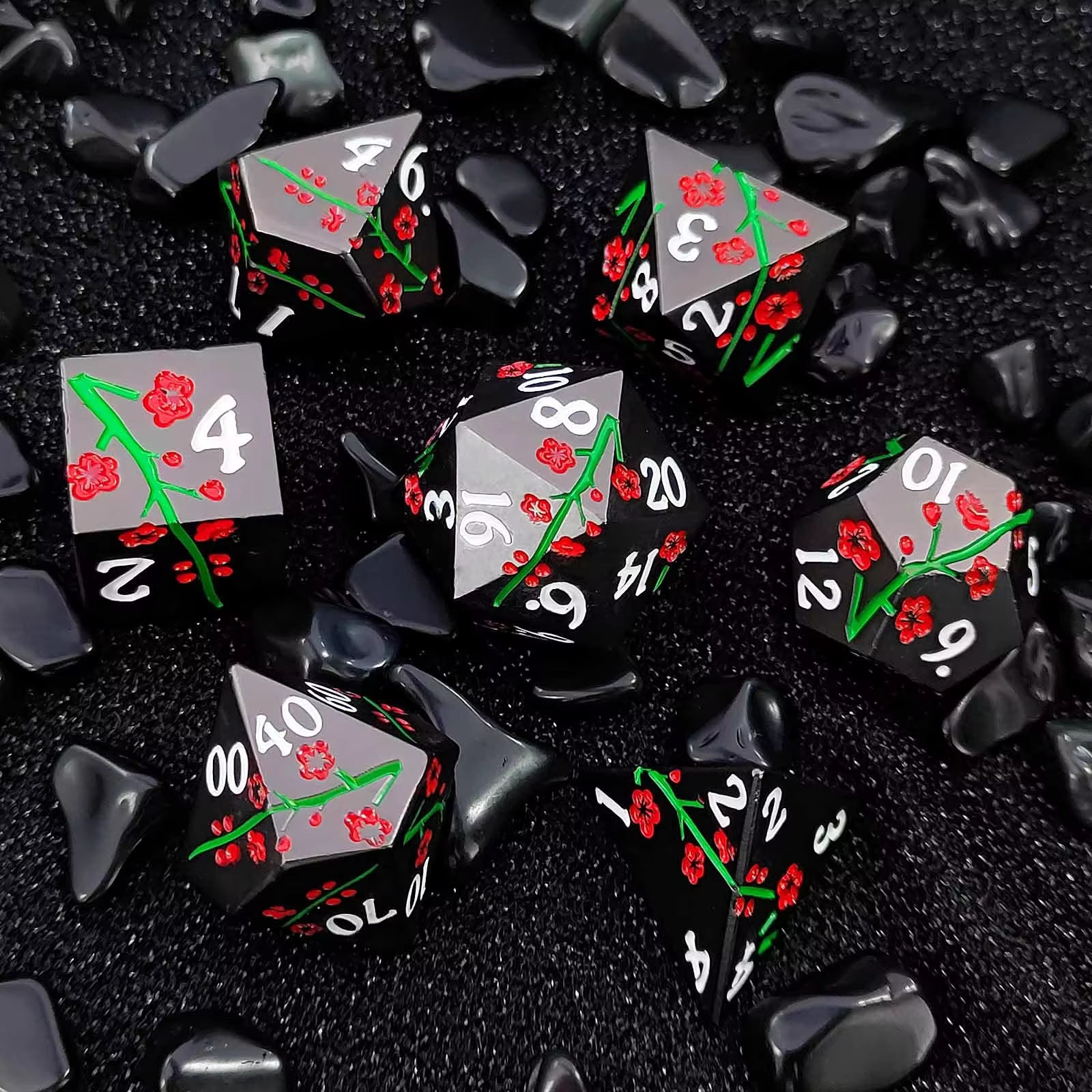 Metal dice set Flower