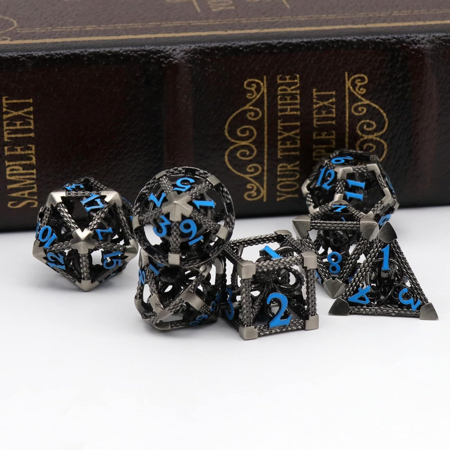 Hollow Octopus metal dice set
