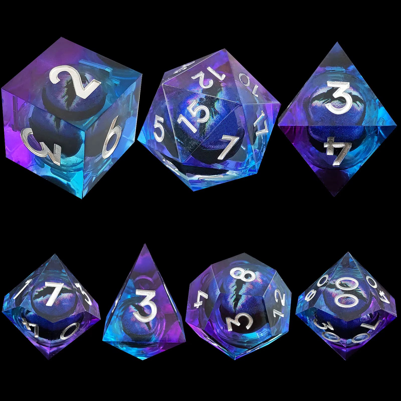 Moving Eye Bal Dice Set Liquid Core