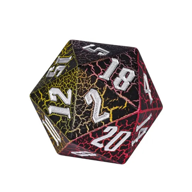 55mm D20 dice Red and yellow
