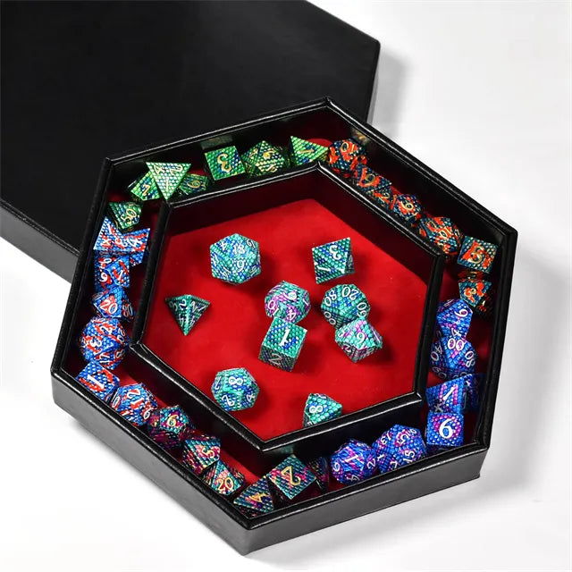 Luxe dice tray met opberg rand 6 hoeken