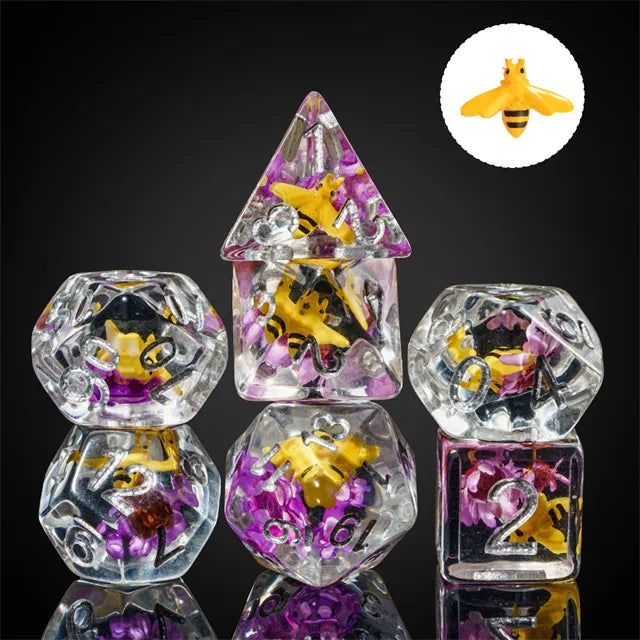 Dnd dice bee black background